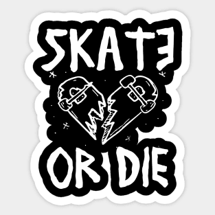 Old School Skate or Die Vintage Aesthetics Skateboarding Streetwear Sticker